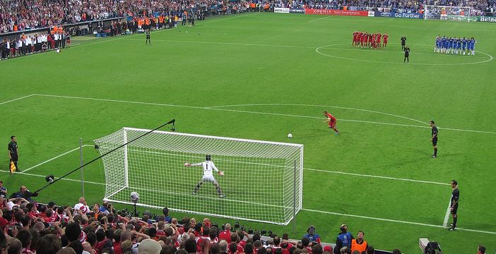 世界杯点球大战现场示意