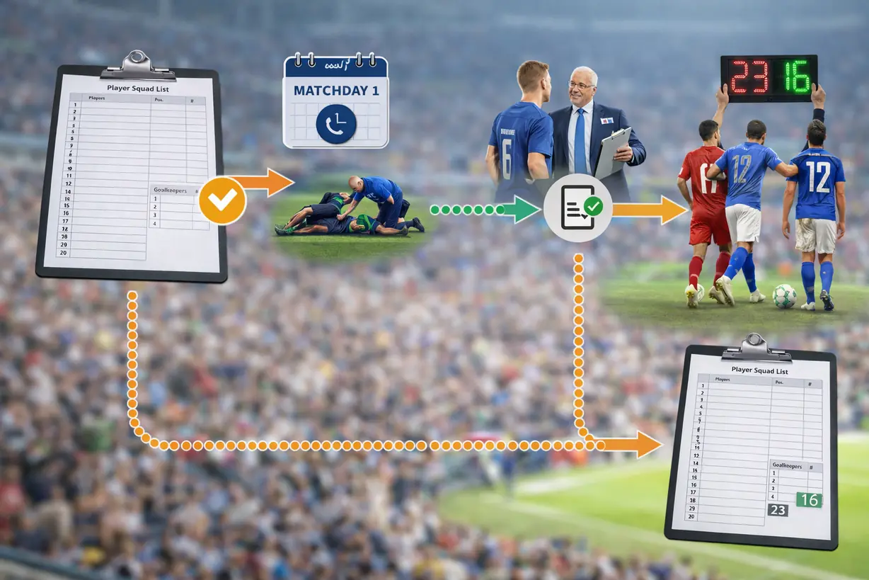 世界杯球队球员报名流程示意图