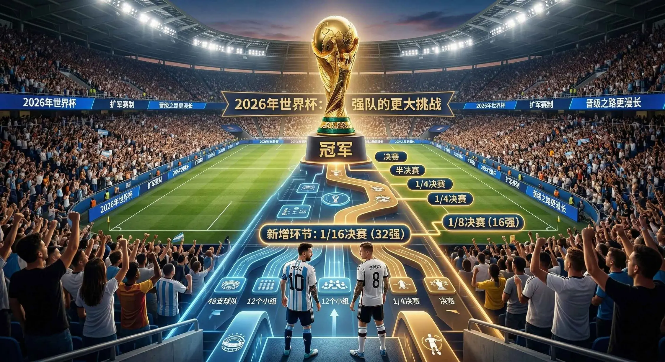 2026世界杯扩军后新赛制：强队晋级淘汰赛难度变大还是变小？