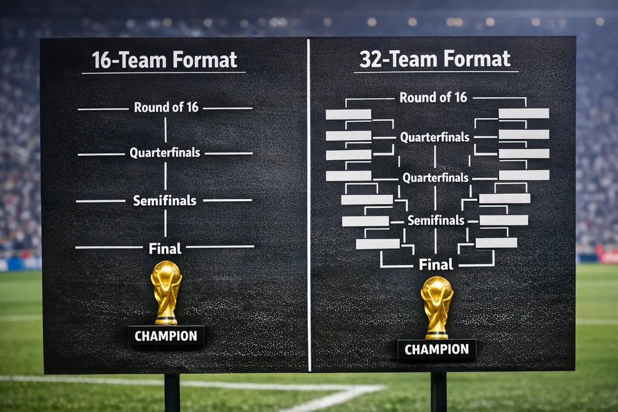 世界杯淘汰赛结构变化对比图