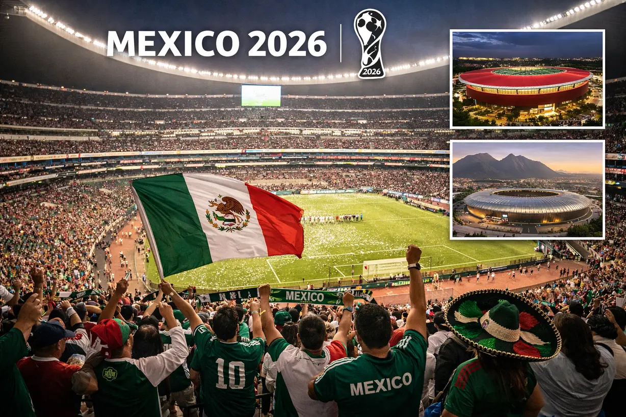Mexico World Cup 2026 stadium atmosphere fans Azteca Guadalajara Monterrey