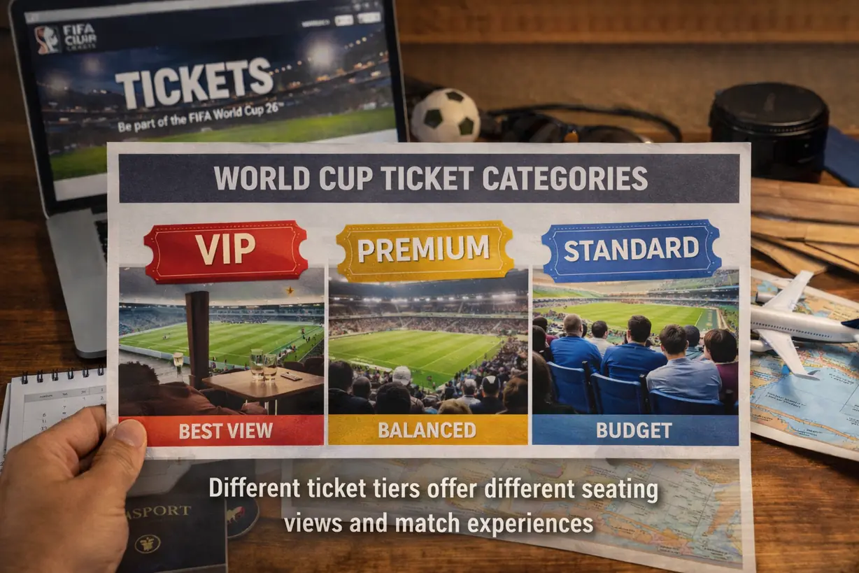 世界杯门票不同区域座位与价格等级对比